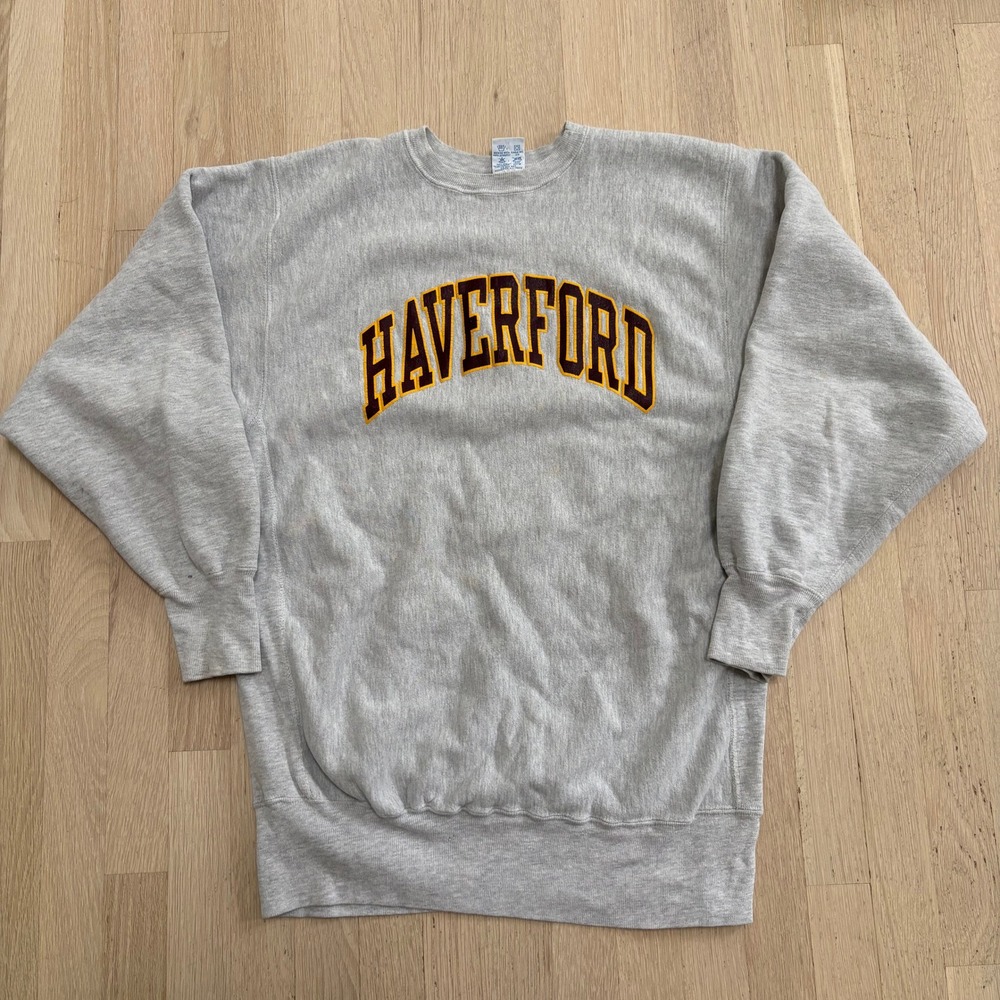 Champion Reverse Weave Sweatshirt Mens XXL Gray Good Haverford Vintage 90s USA